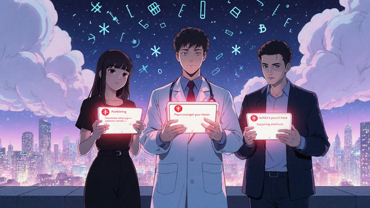 Team receives FDA safety alert on devices, looking relieved on a neon rooftop.