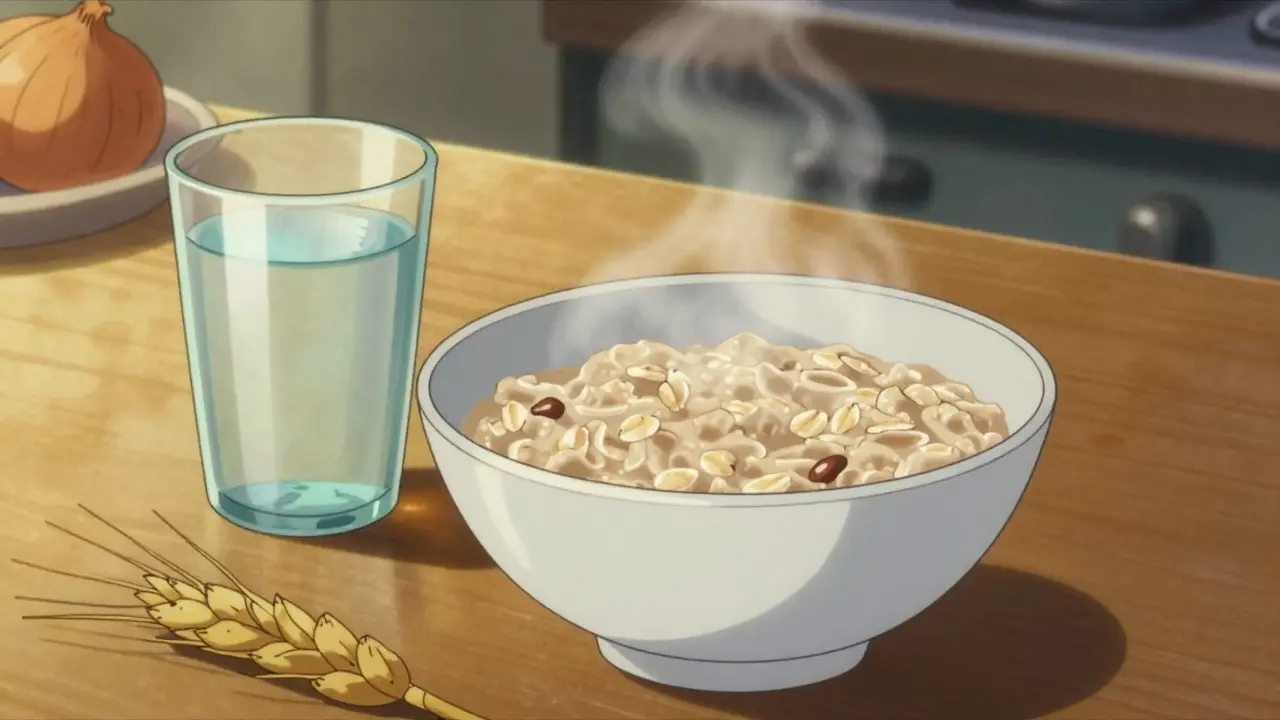 Healthy oatmeal bowl representing safe low fodmap diet choice