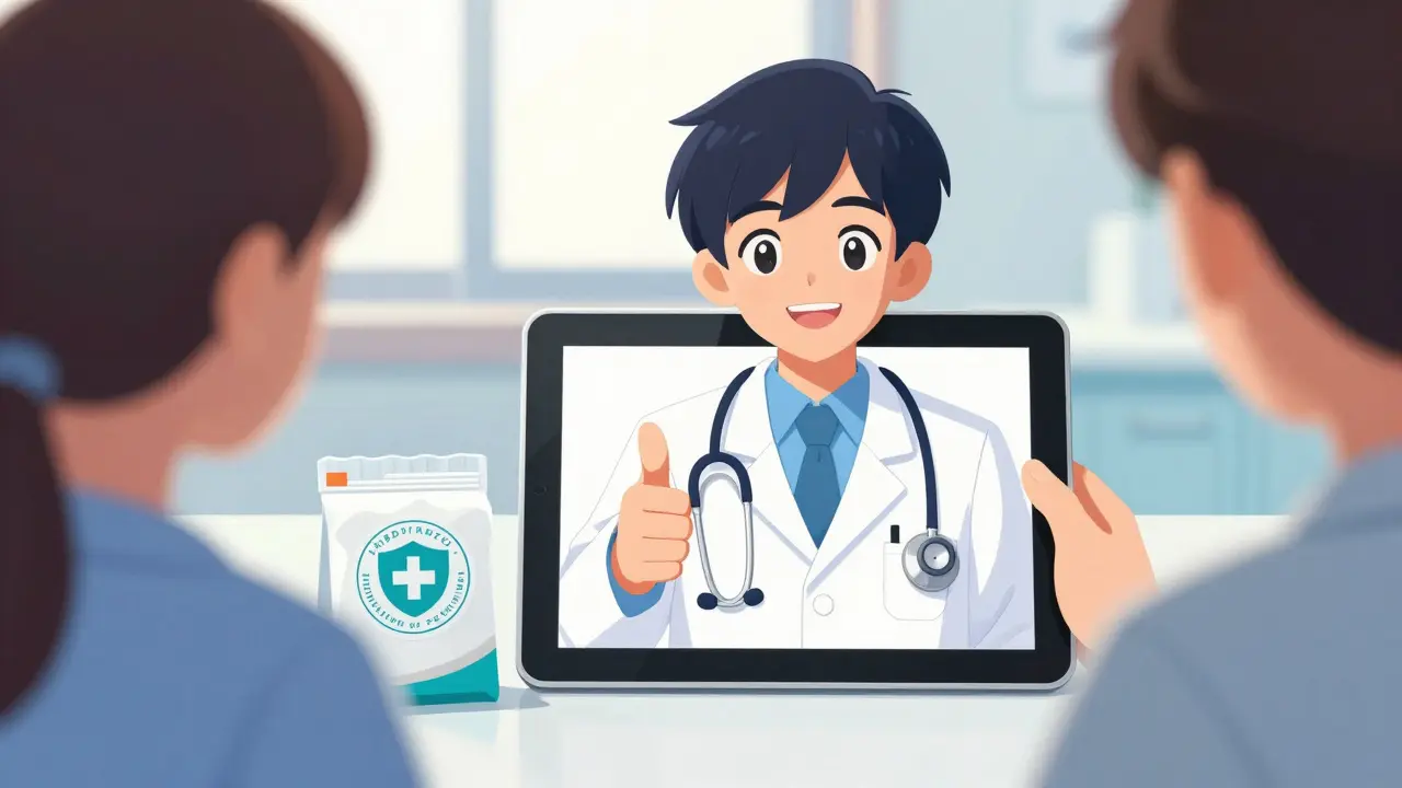 Safe telehealth consultation and verified medicine delivery anime