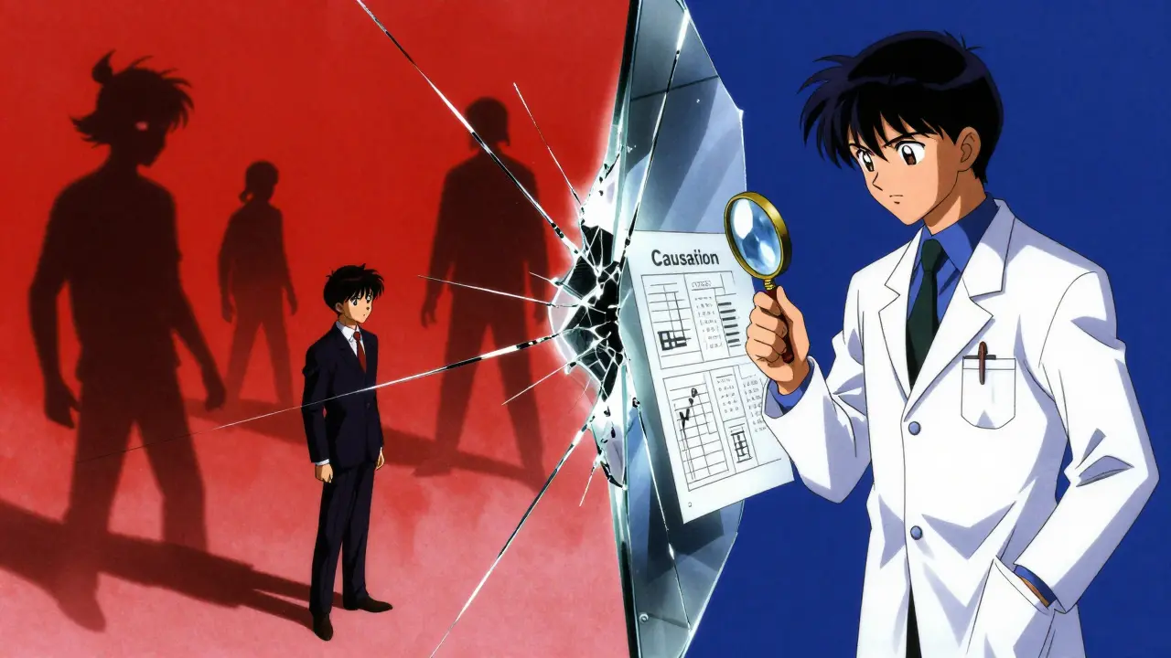 Anime illustration contrasting reported side effects with scientific truth