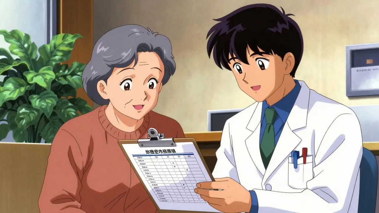 Doctor and patient discussing medication plan in clinic