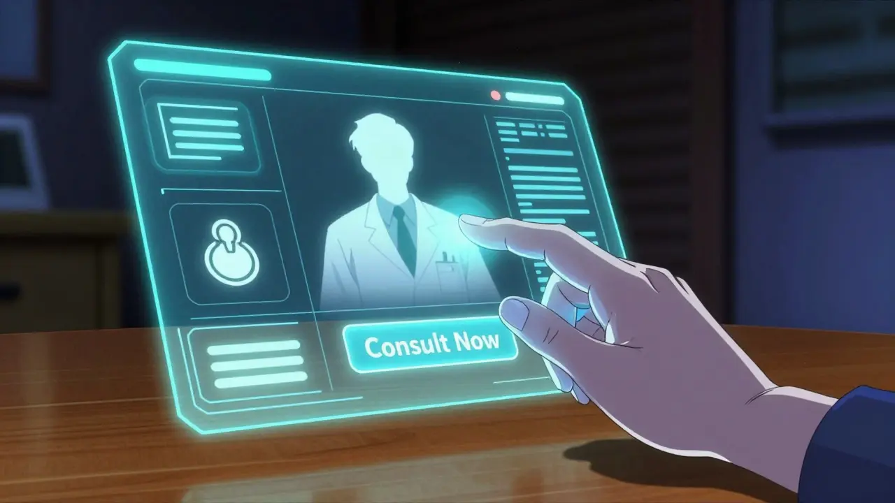 Holographic telemedicine interface with doctor silhouette