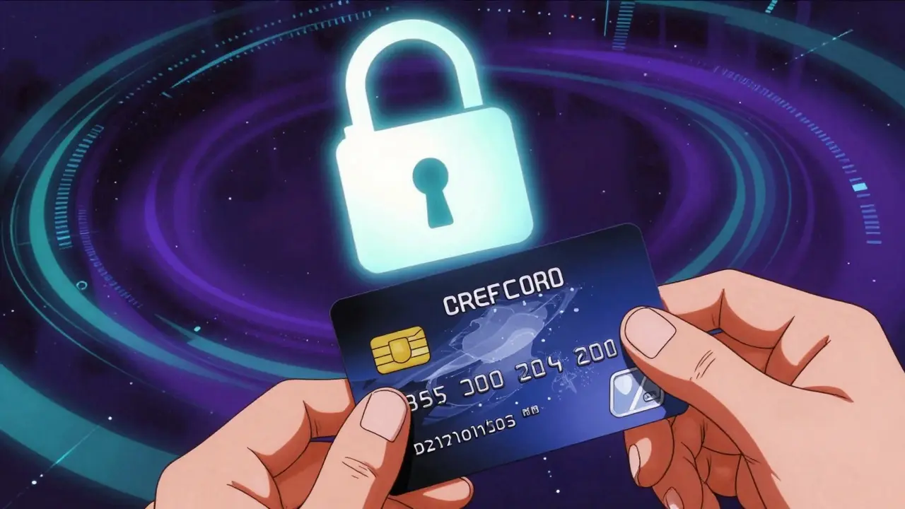 Secure payment padlock icon in 90s cyberpunk anime style